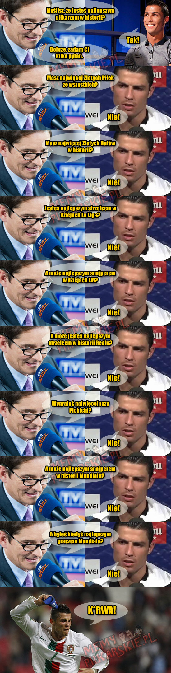 Dziennikarz udowadnia Ronaldo, że nie jest On najlepszy! :D