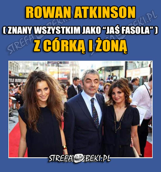 Rowan Atkinson z córką i żoną