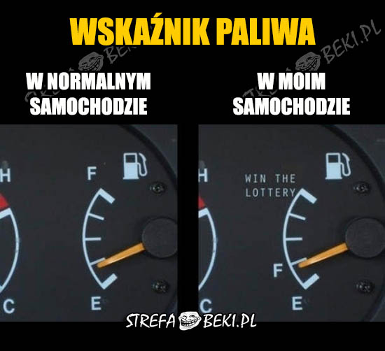 Wskaźnik paliwa: w normalnym i moim samochodzie 