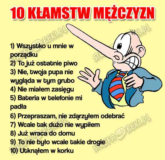 10 kłamstw mężczyzn