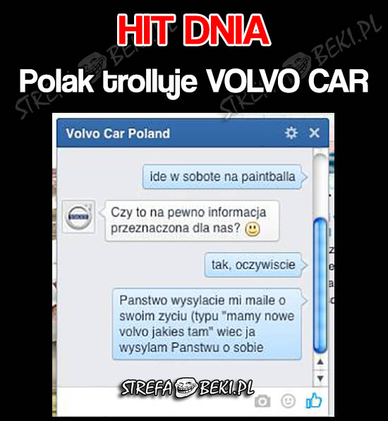 Polak trolluje Volvo Car