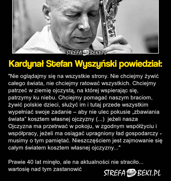 Słowa S. Wyszyńskiego idealnie pasujące do sytuacji z uchodźcami