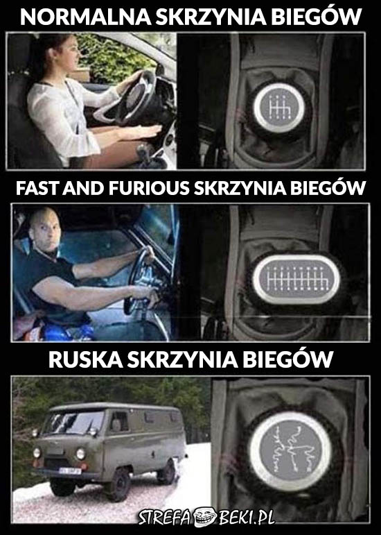 Skrzynie biegów: normalna vs Fast and Furious vs RUSKA