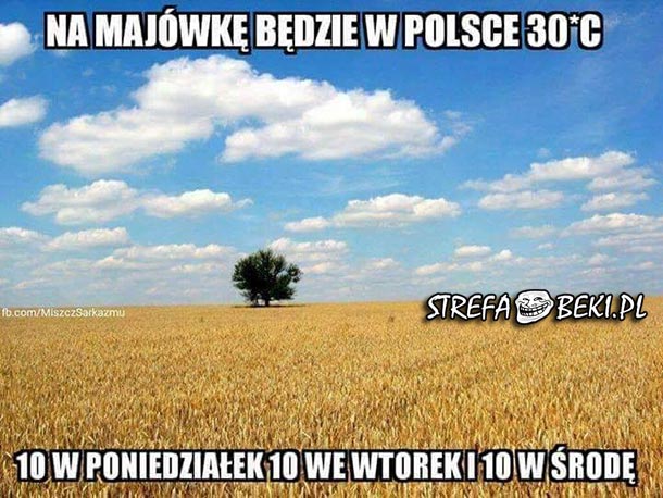 Na majówkę będzie w Polsce 30 °C
