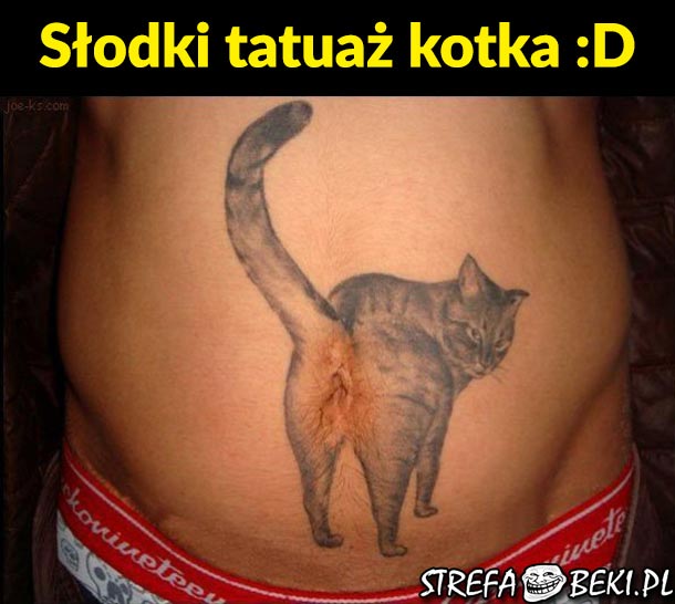 Słodki tatuaż kotka :D