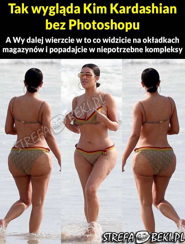 Kim Kardashian bez Photoshopu