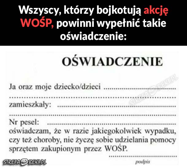 Oświadczenie 