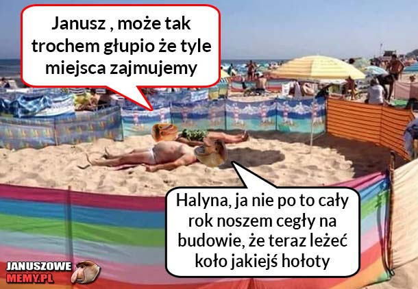 Janusze na plaży :D