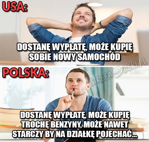 Wypłata w USA i w Polsce 