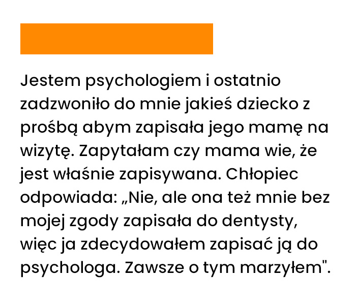 Dziecko zapisało mamę do psychologa i miało rację