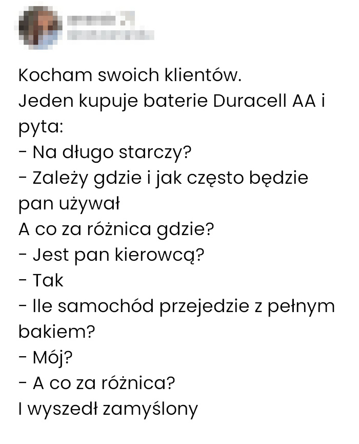 Ciężko zamyślony klient