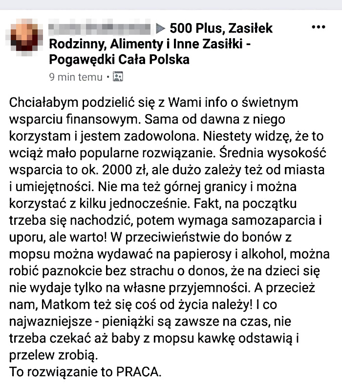 Pogawędki o zasiłkach