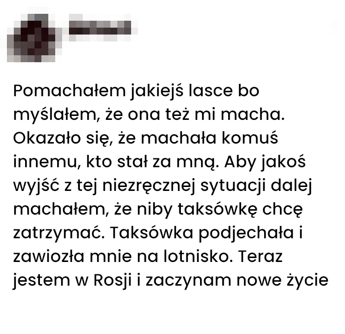 Pomachałem nieznajomej a tu szok