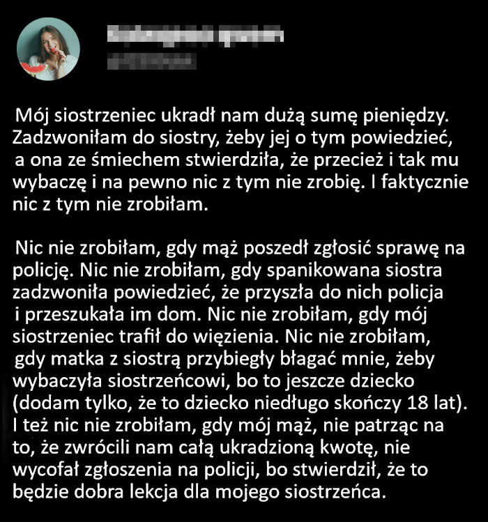 Dziwna sytuacja z siostrzeńcem