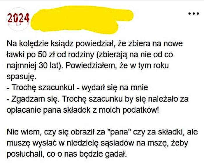 Akcja z księdzem po kolędzie