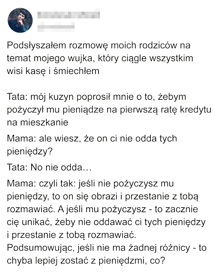 Wyjaśniłem rodzicom problem pieniędzy w rodzinie