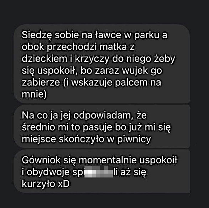 Obca matka chciała mną nastraszyć swoje dziecko