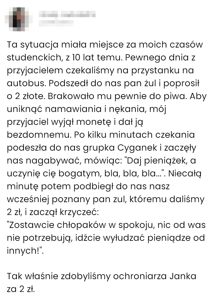 Poważny ochroniarz za 2zł