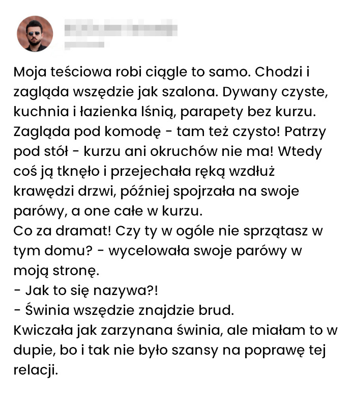 Po prostu już nie zależy mi na relacji z moją teściową