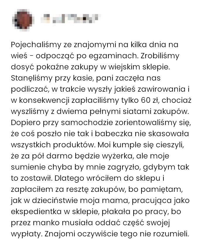 Akcja w sklepie podczas wypadu na wieś