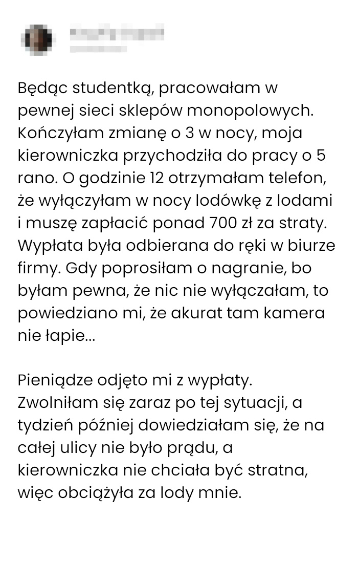 Złe wspomnienia z pracy na studiach