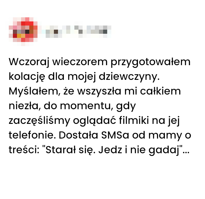 A myślałem że jej smakowało