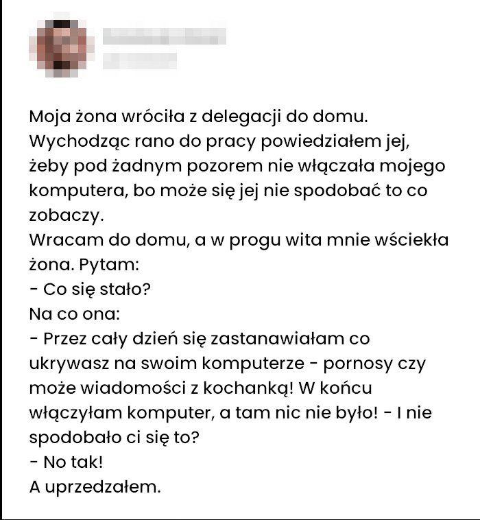 Żona od teraz ufa mi jak nigdy