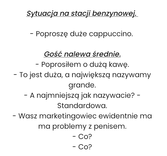 Śmieszny marketing od kawy na stacji benzynowej