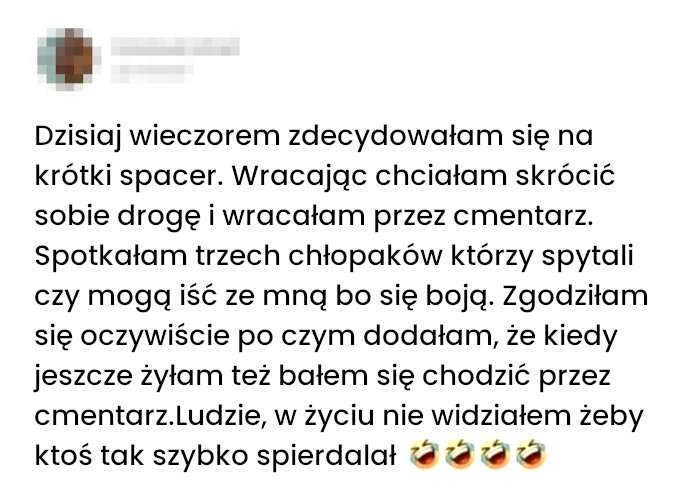 Akcja na spacerze przez cmentarz