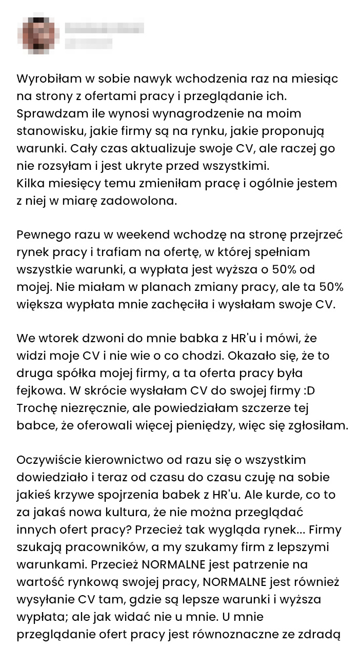 Pracodawca teraz mnie ciągle podejrzewa