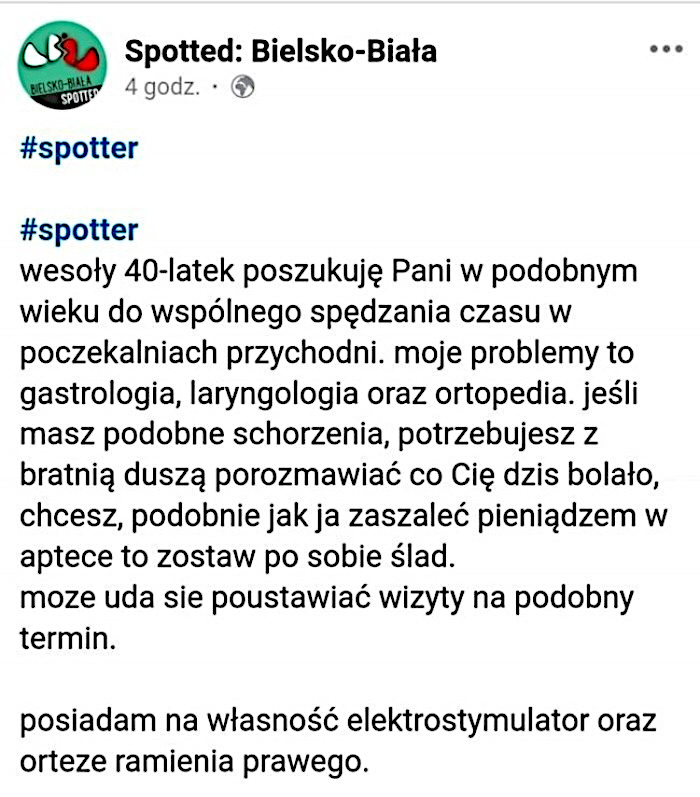 Poszukiwany towarzysz do pogawędek