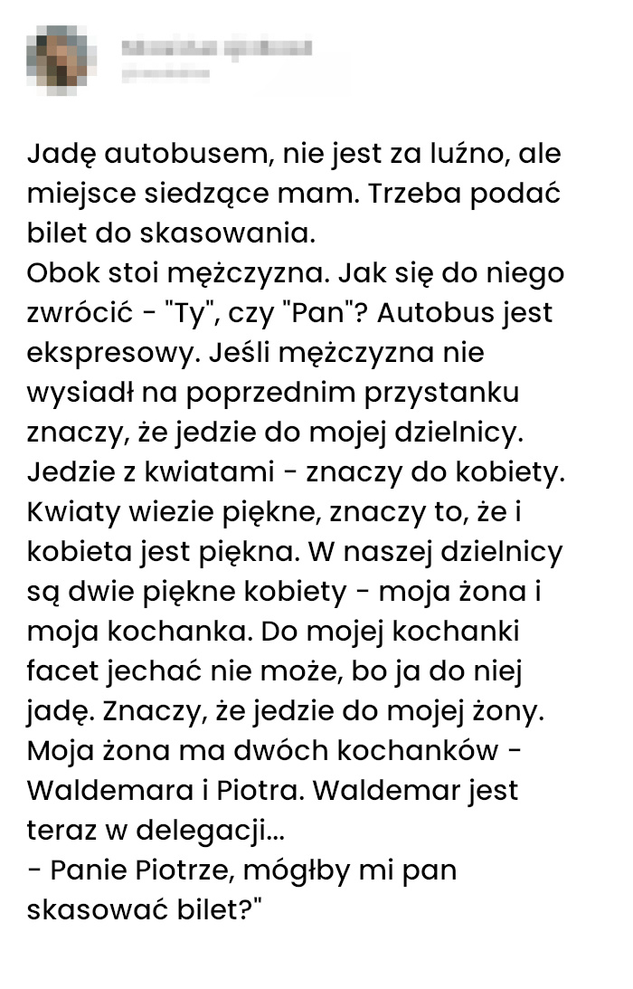 Dedukcja w autobusie