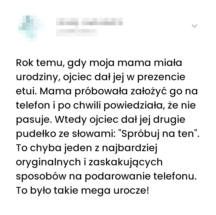 Jak mój Tata zaskoczył mamę prezentem