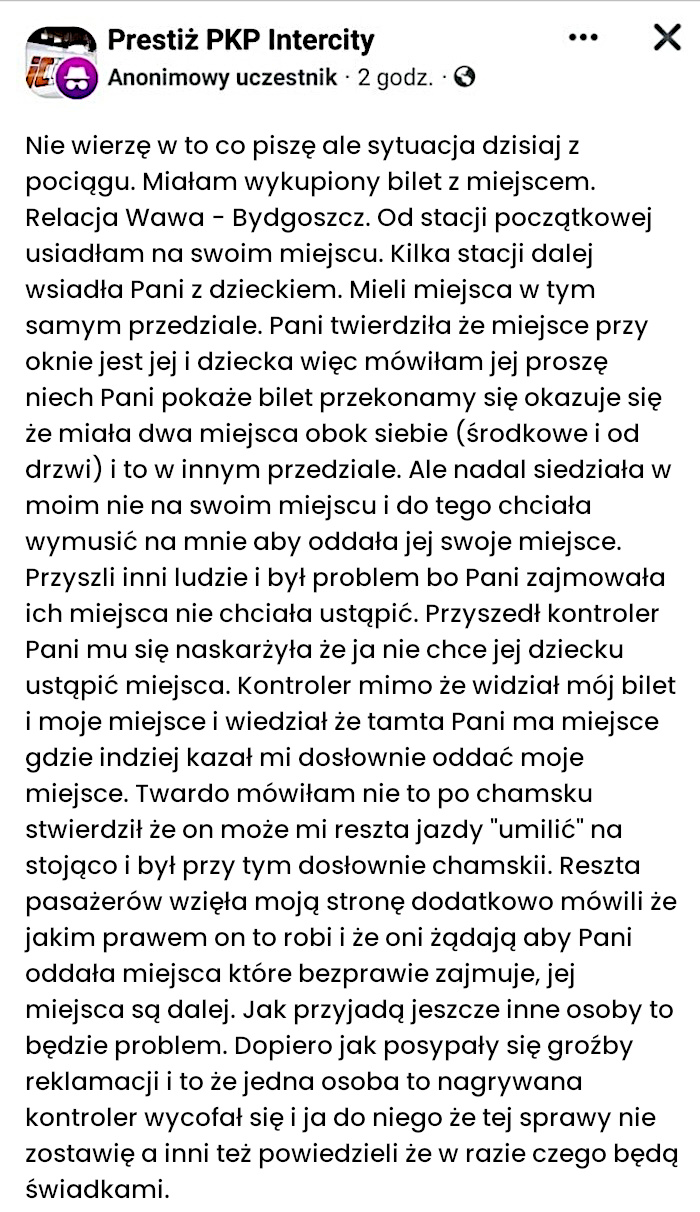 Jak walczyłam o swoje miejsce w pociągu