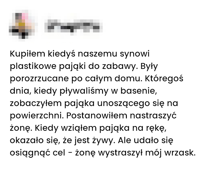 Gdy Pająk z plastiku okazuje się prawdziwy