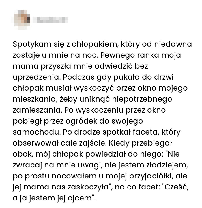 Jak uciekając chłopak wpadł prosto na ojca