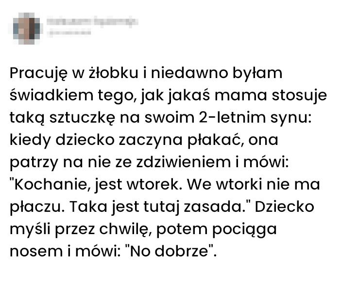 Sztuczka mamy na płacz dziecka