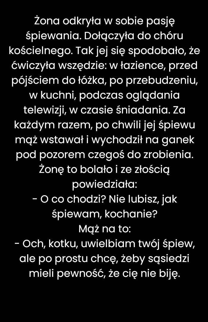 Śpiewająca żona i mąż chcący uspokoić sąsiadów