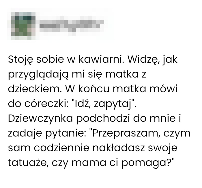 Oto jak dziecko postrzega tatuaże