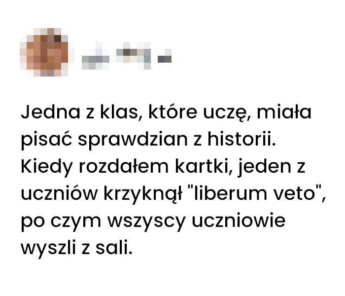 To był pamiętny sprawdzian z historii