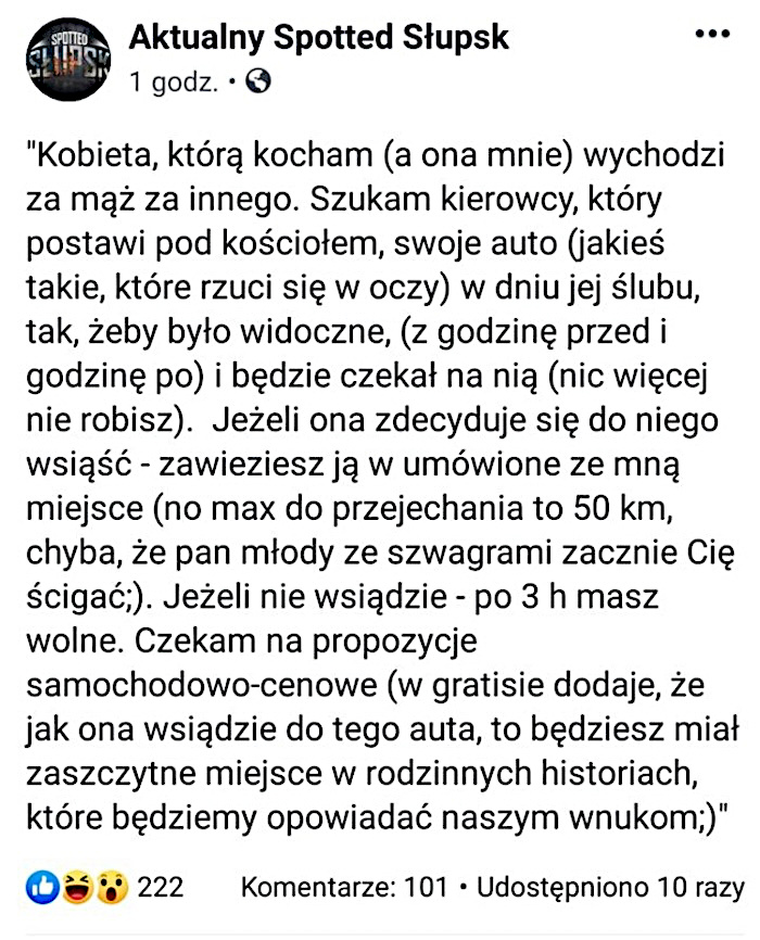 Kierowca poszukiwany do akcji