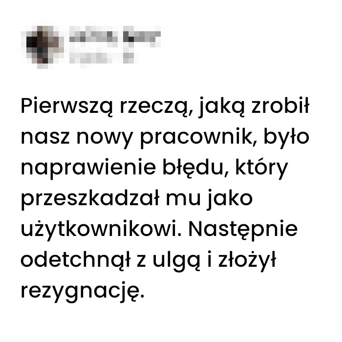 Naprawiony błąd i zakończona kariera