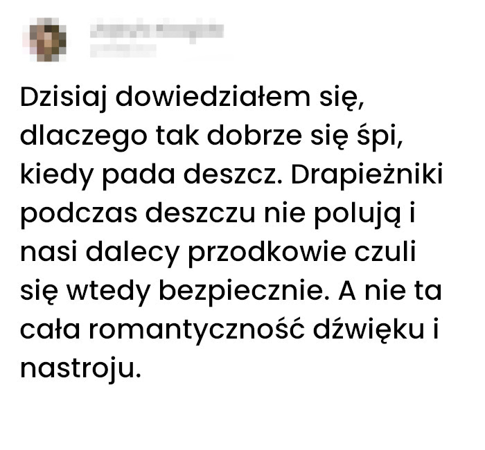 Dlaczego deszcz przynosi spokój