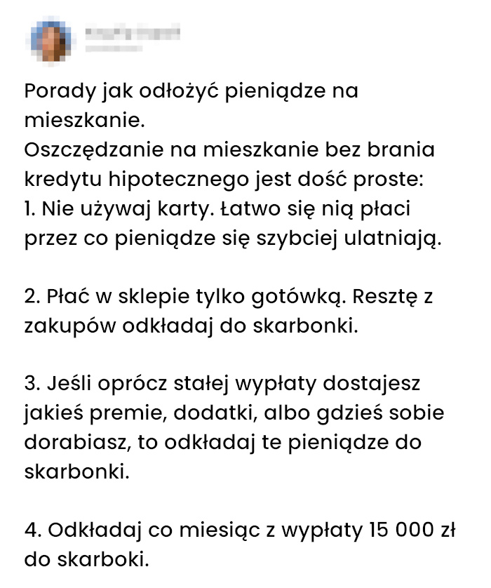 Sprytny plan oszczędzania na mieszkanie z drobnym problemem