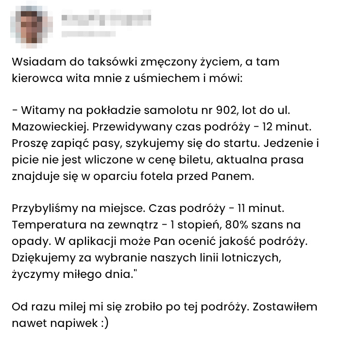 Jak taksówkarz zamienił zwykłą podróż w przygodę