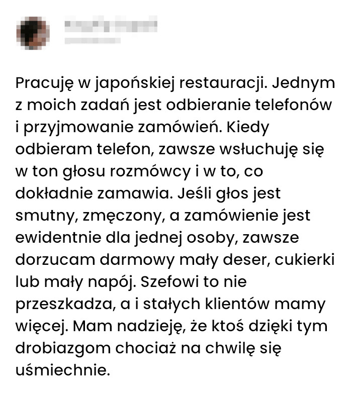 Słodki gest ukryty w zamówieniu