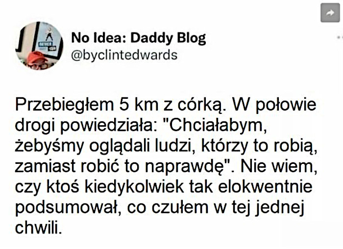 Spostrzeżenia córki po porannym bieganiu