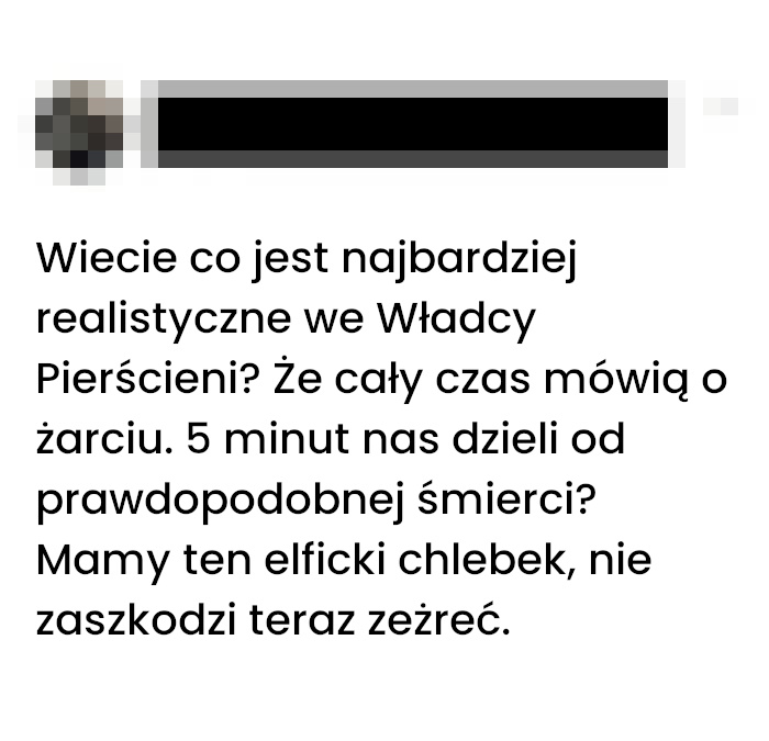 W tym filmie najbardziej utożsamiam się z jedzeniem