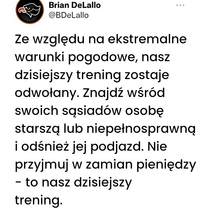 Dziś miałem ciężki trening