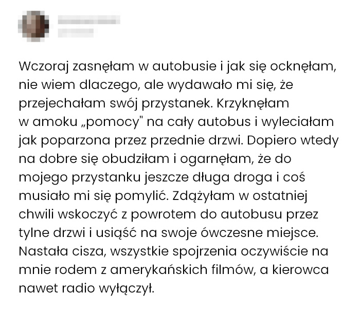 Dlatego nie warto zasypiać w autobusie